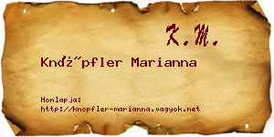 Knöpfler Marianna névjegykártya